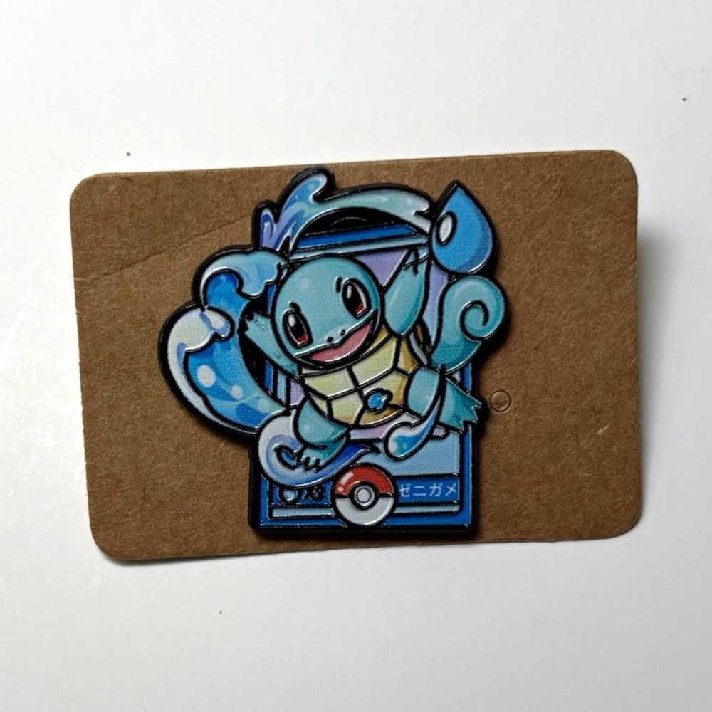 Pokémon Squirtle Water Wave Enamel Pin Blue Turtle Poké Ball Collectible